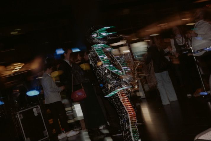 Blurred performer at the afterparty