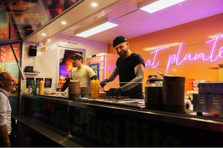 Food truck serving lunch